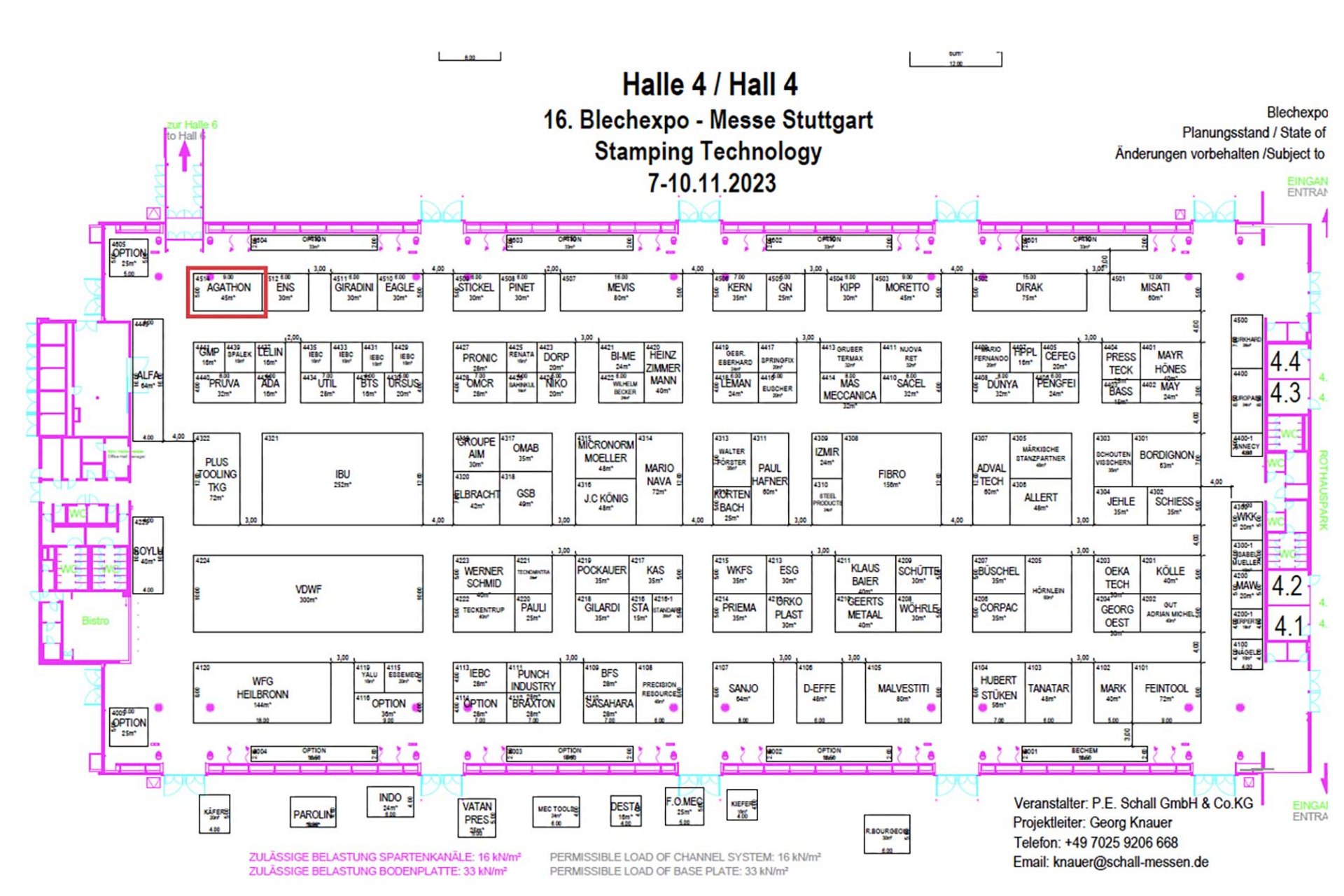 Messestand-Layout für Blechexpo Stuttgart