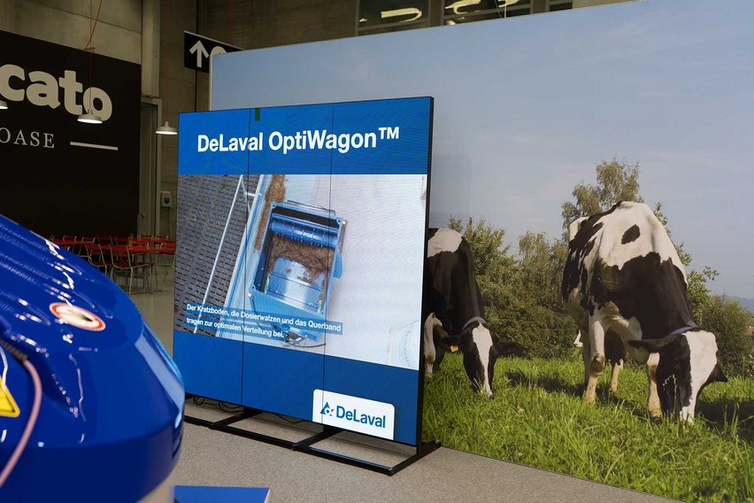 Ob Melkroboter oder vollautomatisierte Entmistungsanlage: Mit unseren LEDmotion Videowänden werden die Erklärungen dazu viel einfacher und sind mit den entsprechenden Videos ein wunderbarer Blickfang