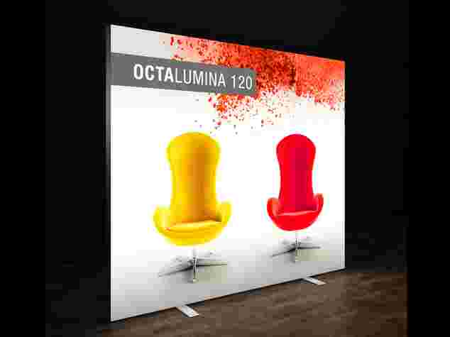 Octalumina Pop-up-Display. Damit werden auch Sie in Kürze zum Messebauer.