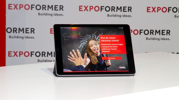 Interaktives Messe-Display mit Quiz-Werbung