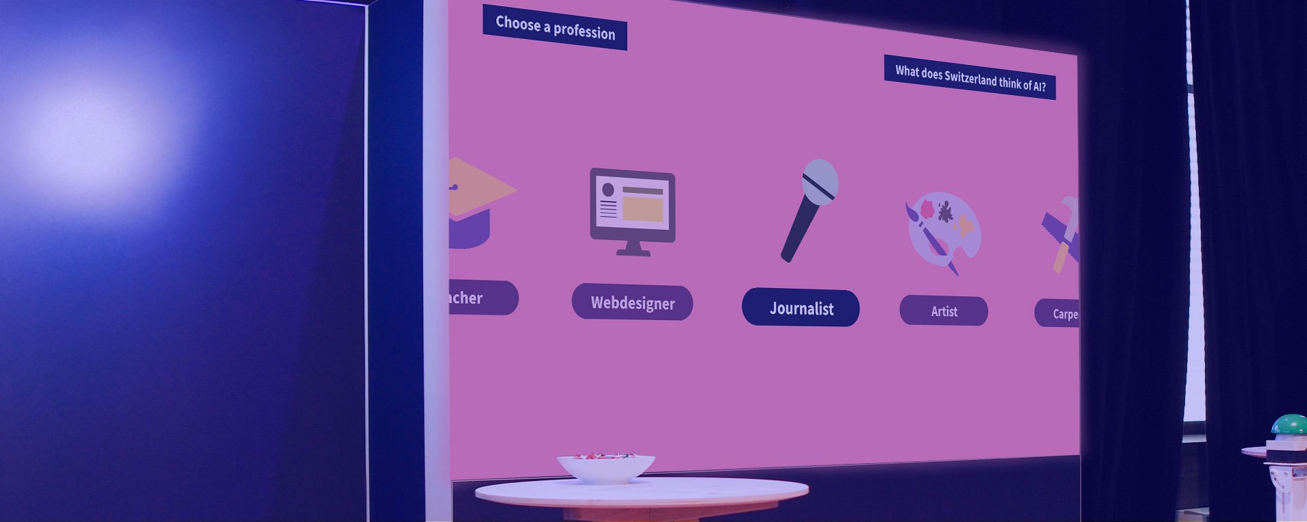 Berufe zum Auswählen sind dargestellt.