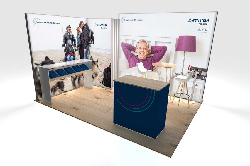 Mit Big LEDup strahlen, Messestand 12 m2