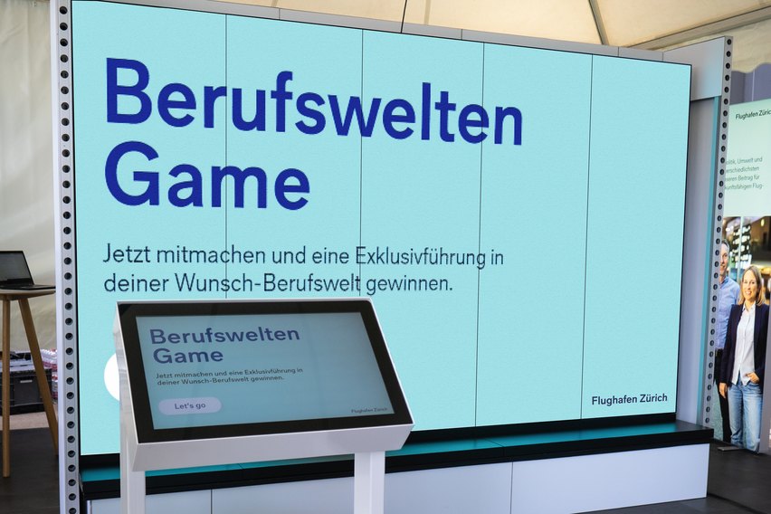 Kombiniertes Game mit Touchscreen und LEDmotion Video Wall