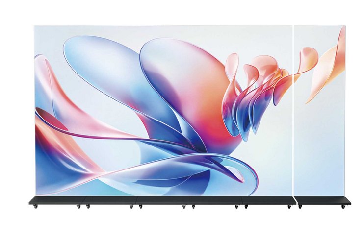 Abstrakte, bunte Formen auf einem Bildschirm.