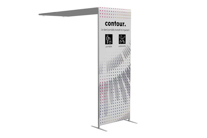 Der architektonische Bogen über den Stand vermittelt mehr Raumgefühl