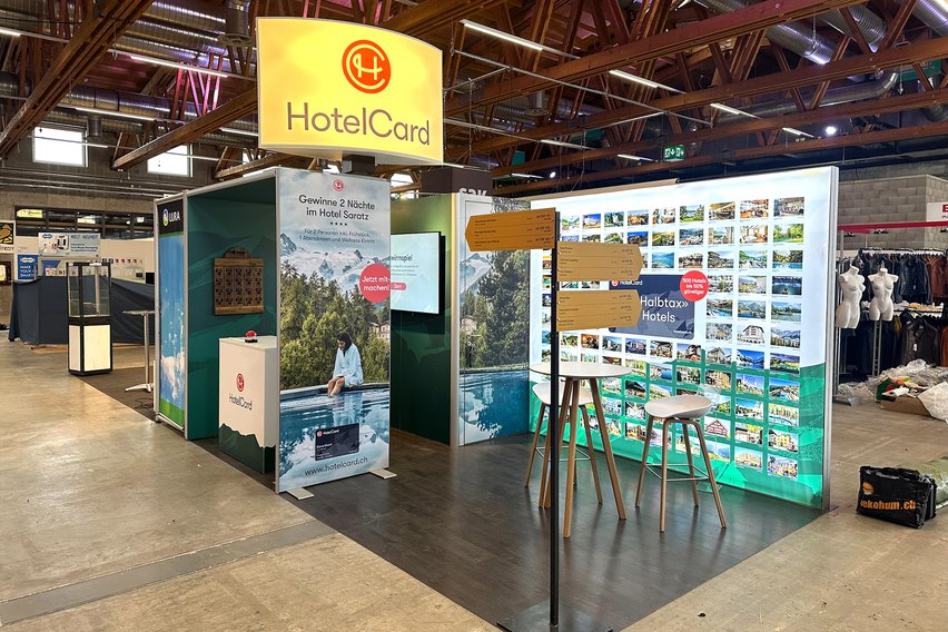 Hotelcard Messestand an der Olma
