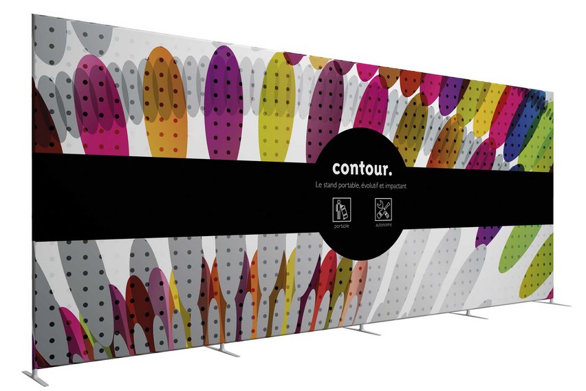 XXL Auftritt in Stoff. 580 cm breit ist diese fantastische Werbedisplay